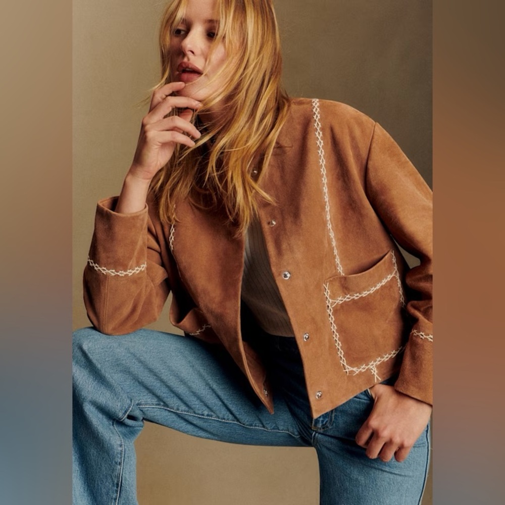 NWOT Sezane Suede Giuseppe Jacket, Size 4